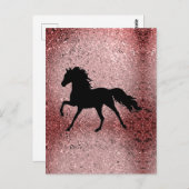 Carte Postale Padfolio Cheval Or Rose brillant (Devant / Derrière)