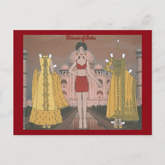 Carte postale Padmini of India Paper Doll (Devant)