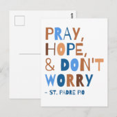 Carte Postale Padre Pio Priez Espérez Ne vous Inquiétez Pas Puis (Devant / Derrière)