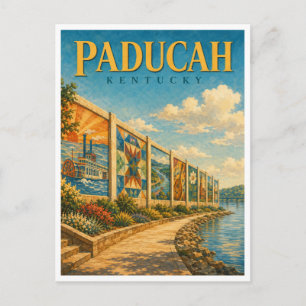 Carte Postale Paducah Kentucky Floodwall Murals GeoSaga