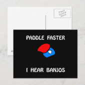 Carte Postale Pagaie Plus Vite Ping Pong (Devant / Derrière)