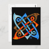 Carte Postale Pagan Celtic Knot Earth Air Fire Water Elements (Devant / Derrière)