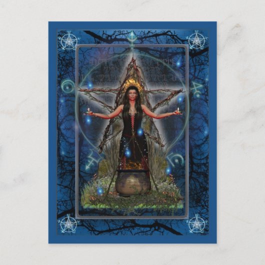 Carte Postale Pagan Postcard - Spellweaver Witch 'Blue ~ Water' (Devant)