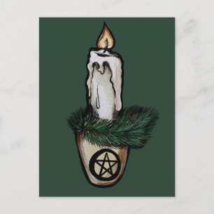 Carte Postale Pagan Yule Chandelle wicca w