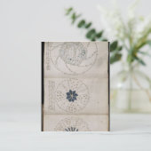 Carte Postale Page 68r du manuscrit Voynich. Cette trois pages (Debout devant)