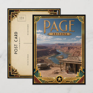 Carte Postale Page Arizona Art Déco Vintage de l'Âge d'Or