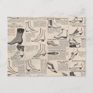 Carte Postale Page de catalogue de chaussures pour dames ancienn