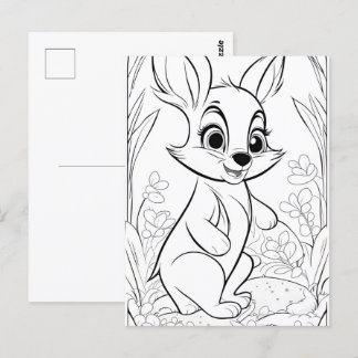 Carte Postale Page de coloration heureuse