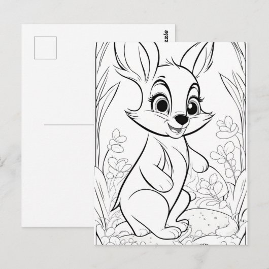 Carte Postale Page de coloration heureuse (Devant / Derrière)