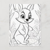Carte Postale Page de coloration heureuse (Devant)