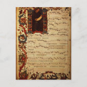 Carte Postale Page de notation musicale avec historiée (Devant)