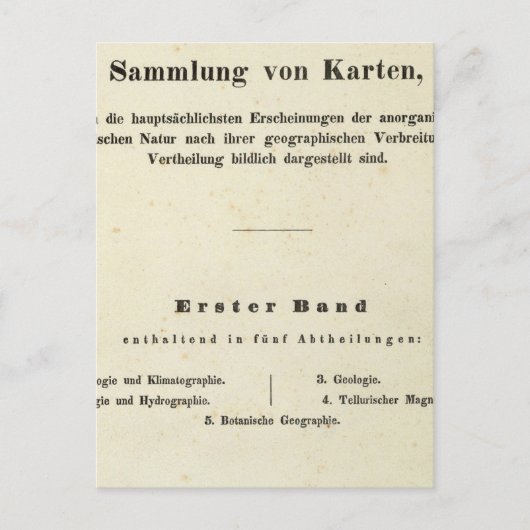 Carte Postale Page de titre Dr Heinrich Berghaus (Devant)