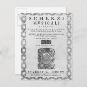 Carte Postale Page de titre du 'Scherzi Musicali' (Devant / Derrière)