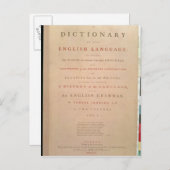 Carte Postale Page de titre du volume I de l'anglais (Devant / Derrière)