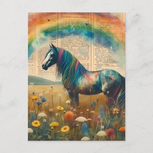 Carte Postale Page du dictionnaire Vintage Rainbow Mustang (Devant)