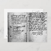 Carte Postale Page du manuscrit (Devant / Derrière)