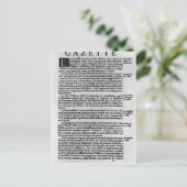 Carte Postale Page du texte de 'La Gazette' (Debout devant)