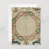 Carte Postale Page d'une Bible hébraïque représentant (Devant / Derrière)