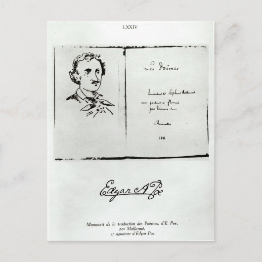 Carte Postale Page titre de "Les Poemes" par Edgar Allan Poe (Devant)