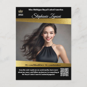 Carte Postale Pageant Promo Autograph Card Gold Shine   Code QR