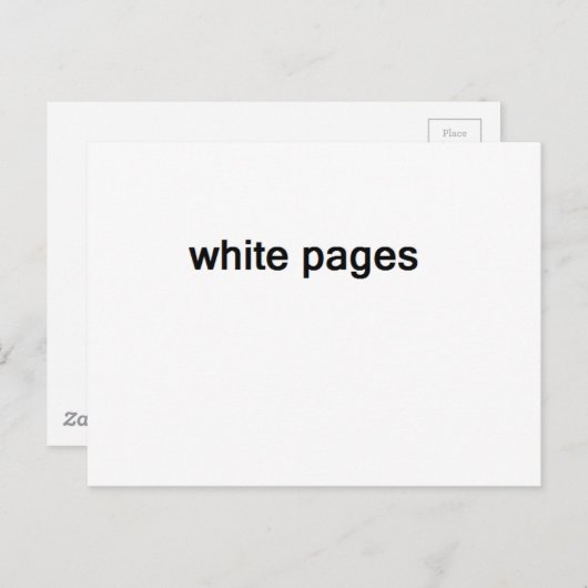 Carte Postale pages blanches (Devant / Derrière)
