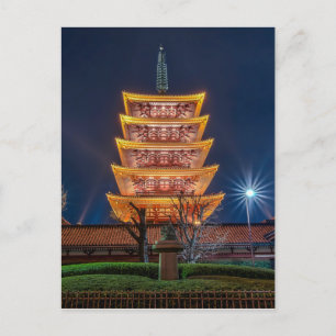Carte Postale Pagode à cinq toits au temple d'Asakusa, Tokyo