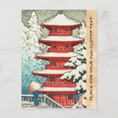 Carte Postale Pagode dans la Snow Kawase Hasui shin art hanga (Devant)