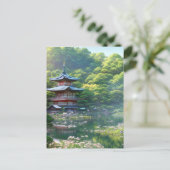 Carte Postale Pagode dans le Jardin Vert (Debout devant)
