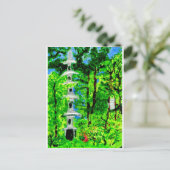 Carte Postale Pagode dans le paysage luxuriant de printemps cart (Debout devant)