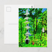 Carte Postale Pagode dans le paysage luxuriant de printemps cart (Devant / Derrière)