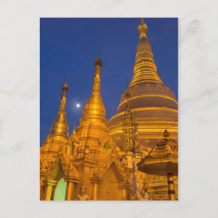 Carte Postale Pagode de Shwedagon la nuit, Myanmar