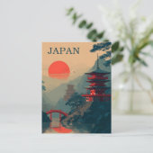 Carte Postale Pagode japonaise vintage (Debout devant)