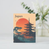 Carte Postale Pagode japonaise vintage (Debout devant)