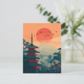 Carte Postale Pagode japonaise vintage (Debout devant)