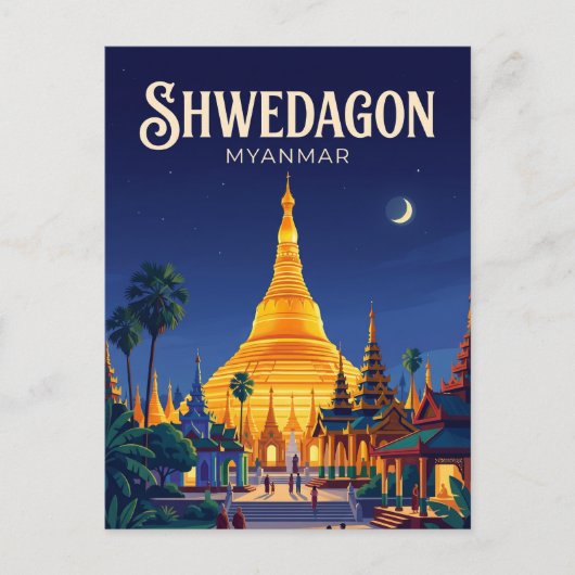 Carte Postale Pagode Shwedagon Myanmar (Devant)