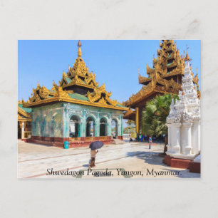 Carte Postale Pagode Shwedagon, Yangon, Myanmar.