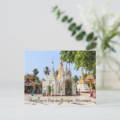 Carte Postale Pagode Shwedagon, Yangon, Myanmar. (Debout devant)