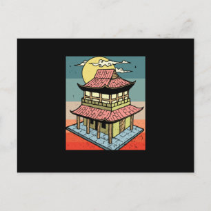 Carte Postale Pagodes chinoises Vintages d'Asie rétro Cadeau Chi