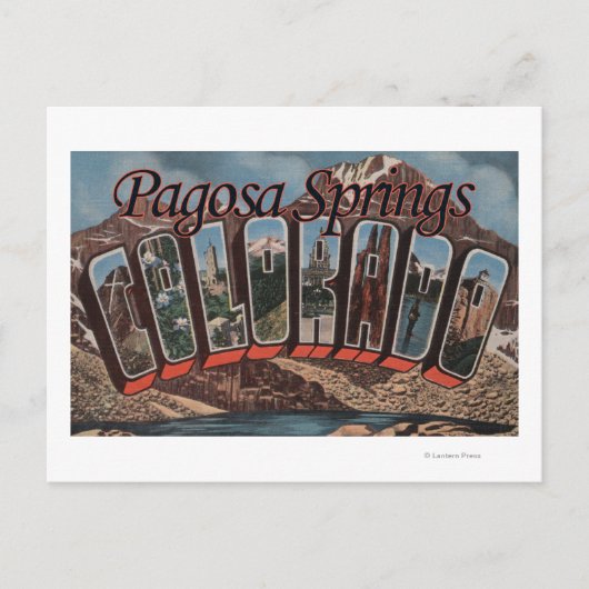 Carte Postale Pagosa Springs, Colorado - Grandes Lettres (Devant)
