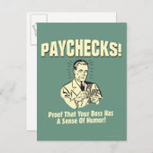 Carte Postale Paie : Sens de l'Humour (Devant / Derrière)