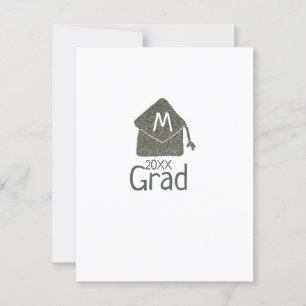 Carte Postale Pailleté casquette de remise des diplômes argenté
