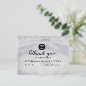 Carte Postale paillette bleue ajouter texte de logo merci de la (Debout devant)