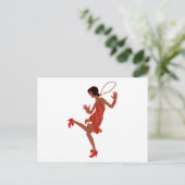 Carte Postale paillette noire rouge (Debout devant)