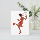 Carte Postale paillette noire rouge (Debout devant)