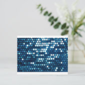 Carte Postale paillettes bleu brillant (Debout devant)