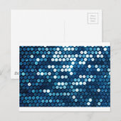 Carte Postale paillettes bleu brillant (Devant / Derrière)