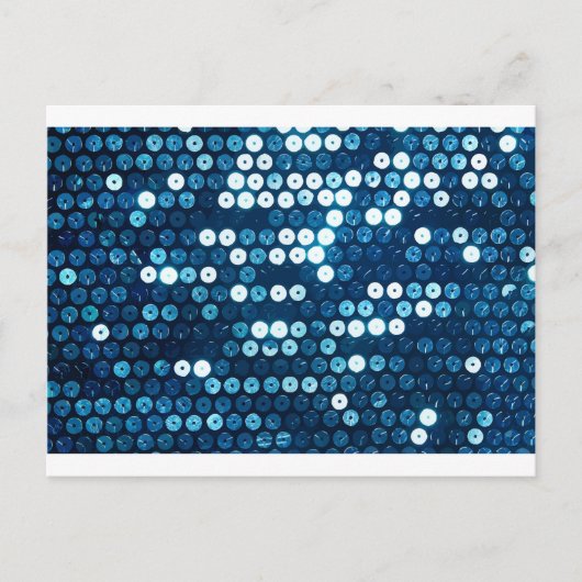Carte Postale paillettes bleu brillant (Devant)