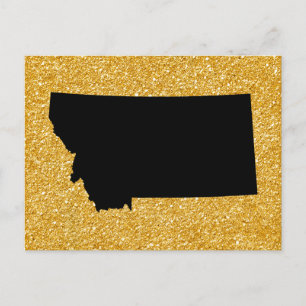 Carte Postale Paillettes dorées et Montana noir