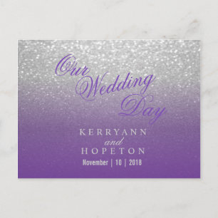 Carte Postale Paillettes Violettes et Argentées - RSVP