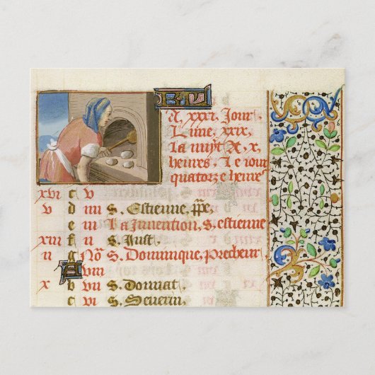 Carte Postale Pain de cuisson, d'un livre d'heures (Devant)